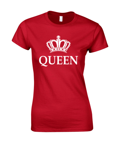 Koszulka damska KORONA QUEEN bluzka dla par zakochanych z nadrukiem napisem walentynki prezent dla Niej