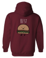 bluza z kapturem BEST friedns BURGER dla przyjaciółki przyjaciółek przyjaciół prezent pomysł bff bordowa tył.png