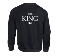 bluza THE KING dla par zakochanych dla niego walentynkowa z nadrukiem napisam król czarna.jpg