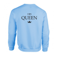 bluza HIS QUEEN dla par zakochanych dla NIEJ walentynkowa z nadrukiem napisam król BŁĘKITNA.jpg