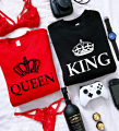 bluzy dla par zakochanych korona KING korona QUEEN dla dwojga prezent niej niego walentynkowe.png