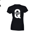 koszulka damska QUEEN Q  dla NIEJ par zakochanych prezent walentynki rocznica nadruk krĂłlowa napis czarna.png