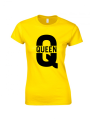 koszulka damska QUEEN Q  dla NIEJ par zakochanych prezent walentynki rocznica nadruk krĂłlowa napis ĹĽĂłĹ‚ta.png