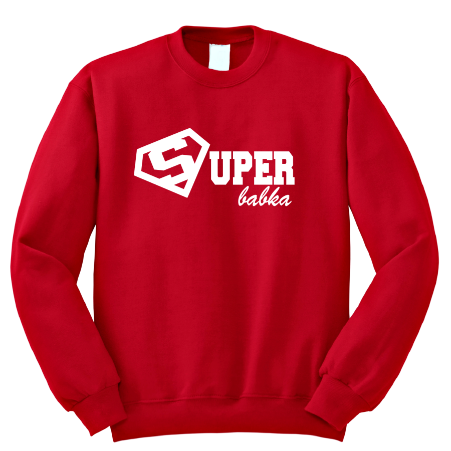 bluza SUPERBABKA dla par zakochanych dla niej dwojga prezent walentynki rocznica z nadrukiem napisami czerwona.png