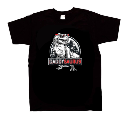 Koszulka męska DADDYSAURUS dla par zakochanych dla Niego prezent dzień ojca walentynki rocznica z nadrukiem napisami śmieszna zabawna