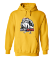 bluza męska z kapturem DADDYSAURUS kangurka dla par zakochanych dzień ojca taty prezent walentynki z nadrukiem napisem żółta.png