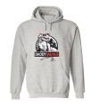 bluza męska z kapturem DADDYSAURUS kangurka dla par zakochanych dzień ojca taty prezent walentynki z nadrukiem napisem szara.png