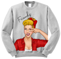 bluza dla przyjaciółek z nadrukiem best FRIENDS dziewczyna rysunek popart przyjaciółki z napisem bff pomysł na prezent szara.png.png