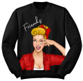 bluza dla przyjaciółek z nadrukiem best FRIENDS dziewczyna rysunek popart przyjaciółki z napisem bff pomysł na prezent czarna.png