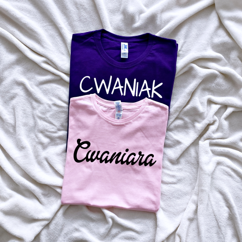 Koszulka damska CWANIARA dla par zakochanych dla niej walentynkowa bluzka ze śmiesznym zabawnym napisem prezent