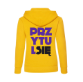 bluza damska z kapturem z nadrukiem PRZYTUL SIĘ dla par zakochanych dla niej walentynkowa prezent ŻÓŁTA