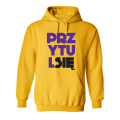 bluza męska z kapturem z nadrukiem PRZYTUL SIĘ dla par zakochanych dla niego walentynkowa prezent żółta.png