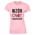 Koszulka WZĂ“R CNĂ“T NIEWIEĹšCICH bluzka damska z nadrukiem pudroworozowa.png