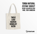 TORBY BAWEŁNIANE Z WŁASNYM NADRUKIEM LOGO FIRMY EKOLOGICZNE natural  ecru 1000szt