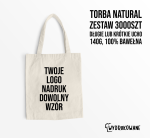 TORBY BAWEŁNIANE Z LOGO FIRMY WŁASNYM NADRUKIEM EKOLOGICZNE natural ecru 3000szt