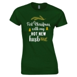 Koszulka damska FIRST CHRISTMS WITH MY HOT NEW HUSBAND boże narodzenie święta świąteczna bluzka dla niej gwiazdka  dla par