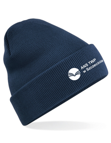 Czapka zimowa beanie z haftem AKADEMIA NAUK STOSOWANYCH W SZCZECINIE szkolna uczelnia