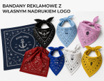 Bandana bawełniana z logo firmy firmowa reklamowa z bawełny 51x51cm z własnym dowolnym nadrukiem