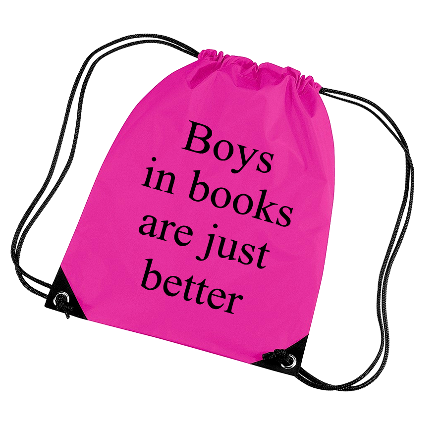 boys in books are just better plecak worek z nadrukiem różowy.png