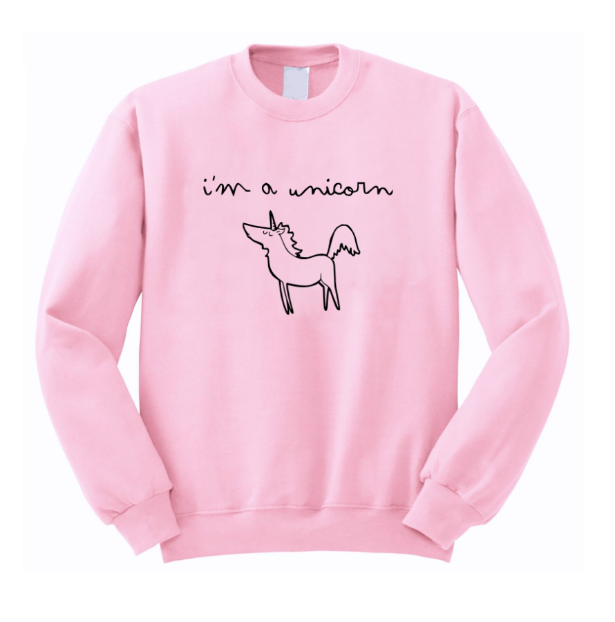 i'm a unicorn bluza z nadrukiem pudroworóżowa.png