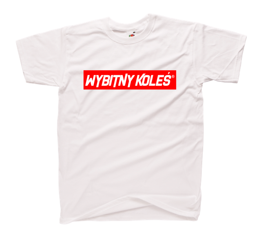 WYBITNY KOLEŚ koszulka z nadrukiem biała.png