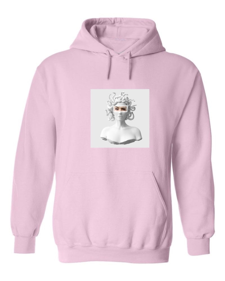 bluza z kapturem fake art medusa rozowy przod.jpg