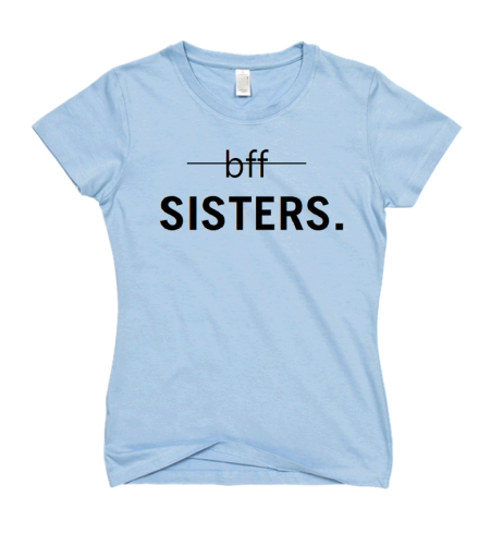 Koszulka BFF SISTERS dla przyjaciółek krój damski błękitna S