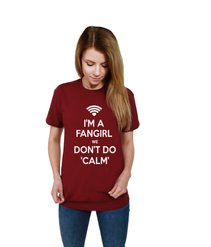 Koszulka z nadrukiem I'M A FANGIRL WE DON'T DO CALM książki books 