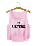 Crop top BFF SISTERS dla przyjaciółek przyjaciółki krótka koszulka do pępka