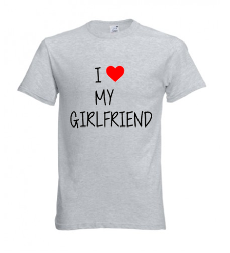 Koszulka z nadrukiem I LOVE MY GIRLFRIEND dla Niego dla par zakochanych