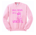 bitch please i'm a unicorn bluza z nadrukiem pudroworóżowa.png