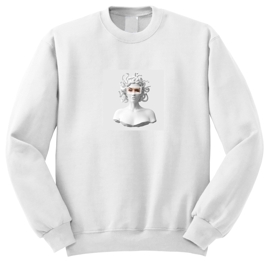 bluza bez kaptura medusa popiersie meduzy fake art bialy przod.jpg