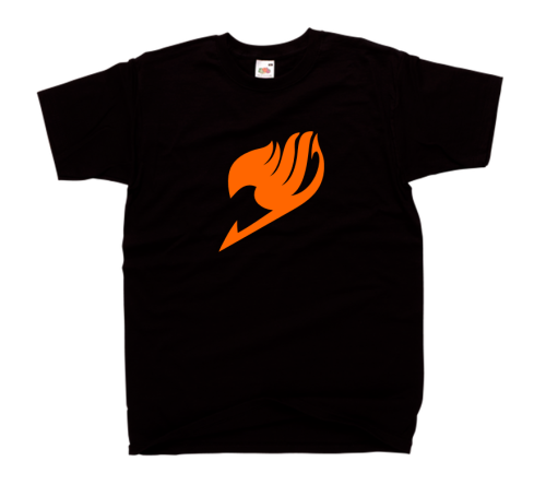 Koszulka z nadrukiem FAIRY TAIL logo ANIME czarna XXL biały nadruk
