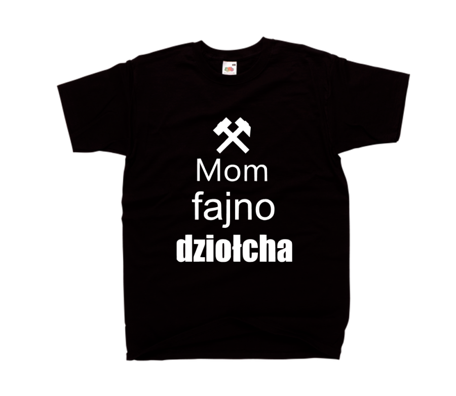 mom fajno dziołcha koszulka męska czarna.png