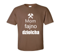 mom fajno dziołcha koszulka męska brązowa.png