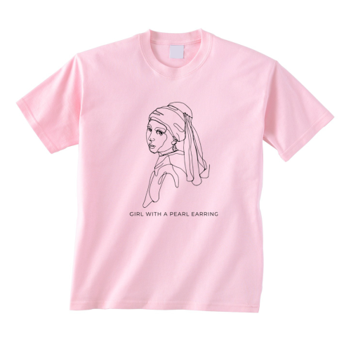 KOSZULKA Z NADRUKIEM AESTETHIC DZIEWCZYNA Z PERŁĄ Vermeer a girl with a pearl earring LINE DRAW LINIE RYSUNEK SZTUKA ART unisex