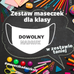 Maseczki bawełniane wielorazowe z nadrukiem DO SZKOŁY DLA KLASY UCZNIÓW zestaw maski antywirusowe na twarz