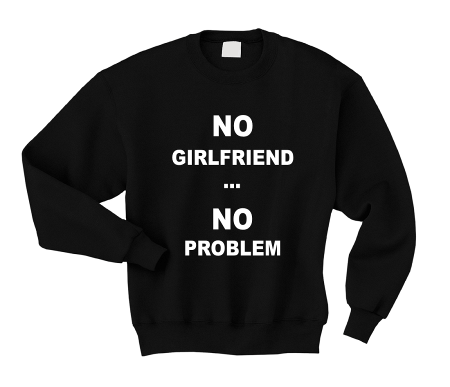 bluza no girlfriend no problem czarna, bluza walentynki, bluza dla par, bluza dla zakochanych, bluza dla dwojga