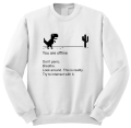 bluza z nadrukiem YOU ARE OFFLINE don't panic śmieszna zabawna z napisami biała.png