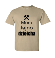 mom fajno dziołcha koszulka męska khaki.png