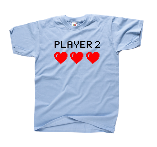 Koszulka z nadrukiem PLAYER 2 dla par zakochanych dla dwojga