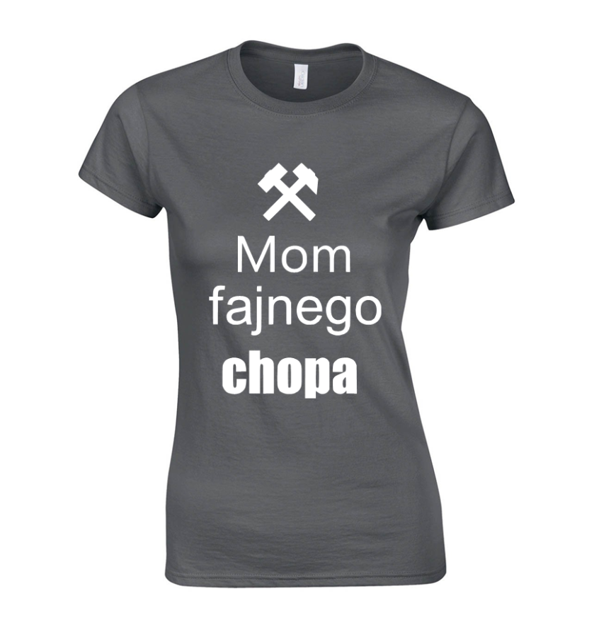 mom fajnego chopa koszulka damska dla par ciemnoszara.png