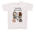 Koszulka z nadrukiem EVERY BLONDE NEEDS A BRUNETTE BEST FRIEND dla przyjaciółek