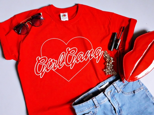 Koszulka z nadrukiem GIRL GANG dla przyjaciółki unisex